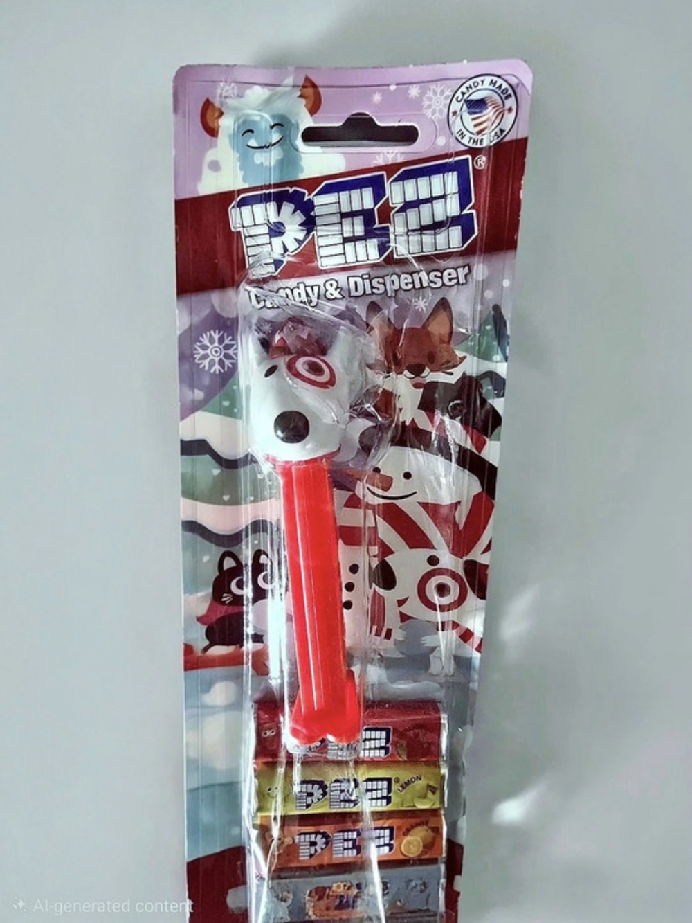 PEZ Target Bullseye Dog PEZ Dispenser Red & Blue